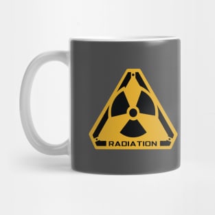 Radiation Radioactive Logo with Triangle Shape Background Mug